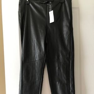 Faux Leather Black Women's Pants